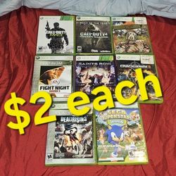 Xbox 360 Games $2 Each