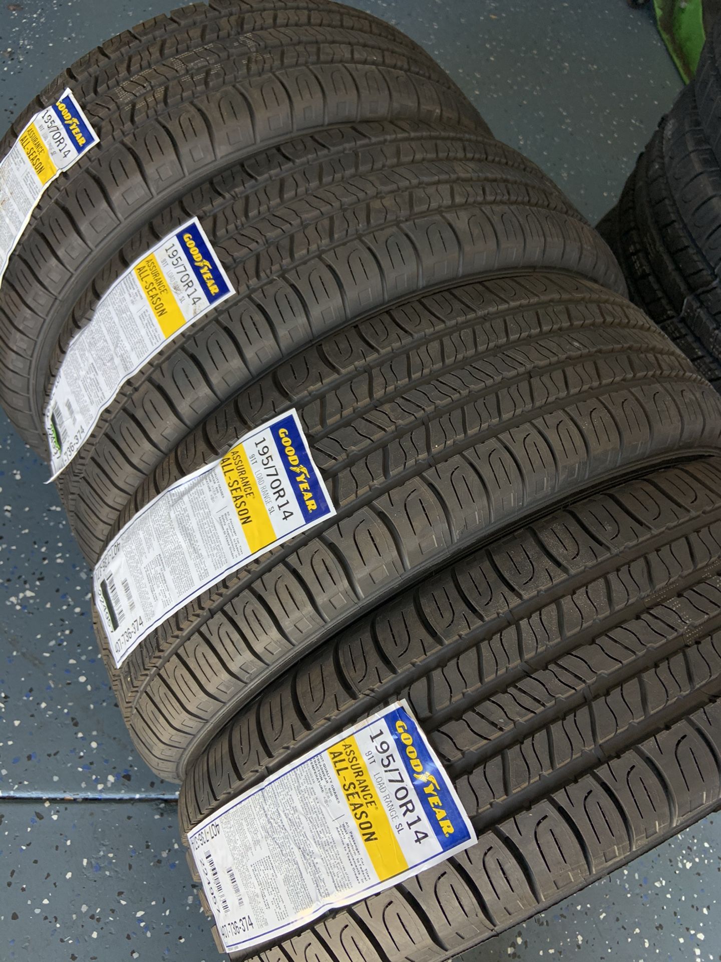 195/70/14 SET OF 4 NEW TIRES GOODYEAR ASSURANCE ALL SEASON