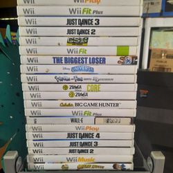 20 Nintendo Wii Video Game Lot With Cases Link's Fit Nerf Tiger Woods Just Dance And More