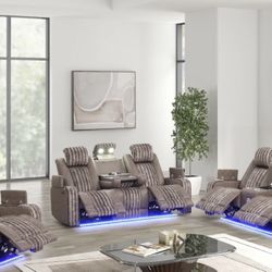 3 Pc Living Room Set With LED Lights 