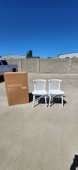 Article Rus White Dining Chairs (2)