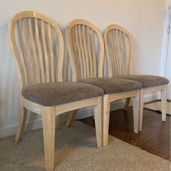 Six Wood Dining Chairs