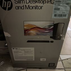 HP OmniDesk Slim Desktop PC Bundle Intel Core i3 w/27" FHD Display Windows 11 Home Meteor Silver