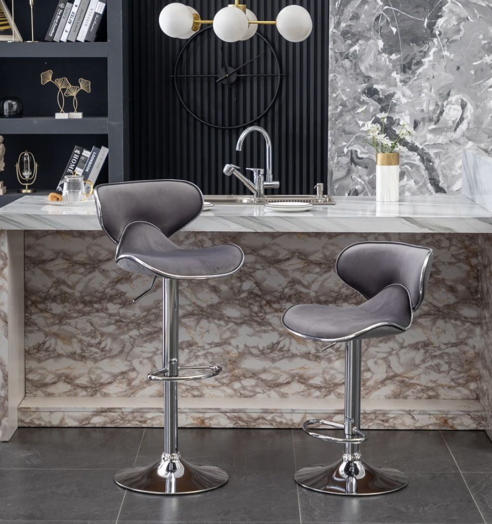 Modern Adjustable Swivel Bar Stools Set of 2