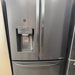 LG Matte Black Refrigerator Stainless Steel French Door 