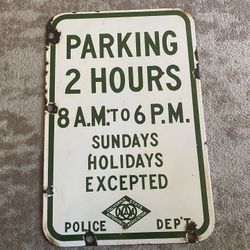 Double Sided Porcelain No Parking Sign W/ AAA Logo