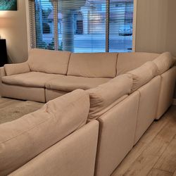 Modular Sectional Sofa – Beige, Oversized & Super Comfortable