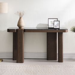 New Dark Walnut Wooden Console Table, Free Delivery ✅ Modern Console Table 