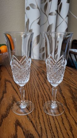 Crystal champagne glasses