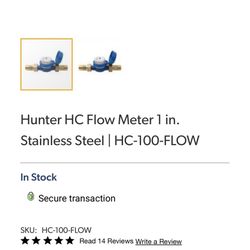 Hunter 1in Flow Meter