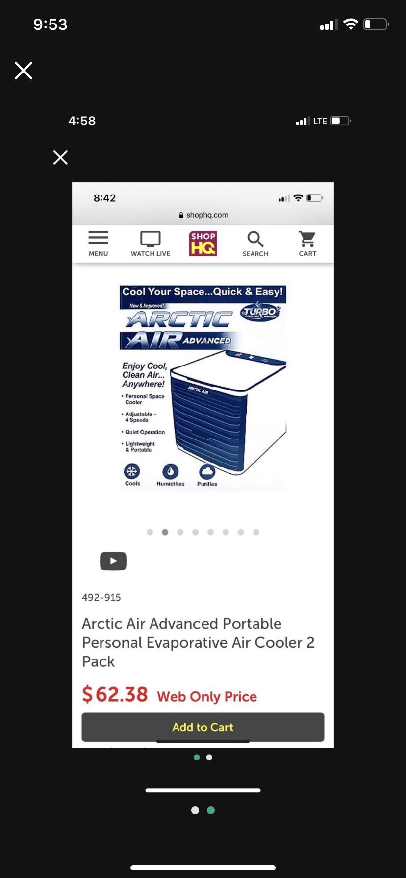 2 Pack of Air Arctic Advanced Personal “Swamp” Coolers Mint Condition NEW AC PERSONAL AIR CONDITIONER 