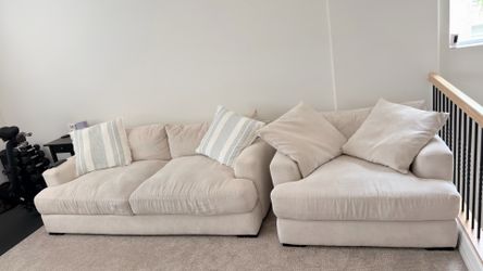 Z Gallerie - 2 Piece  - Full Size SOFA +  Oversized ARM-CHAIR Set