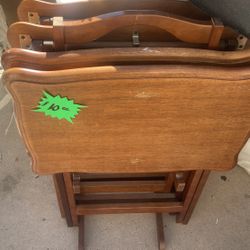 Wooden Folding Eating Tray Or Stand 