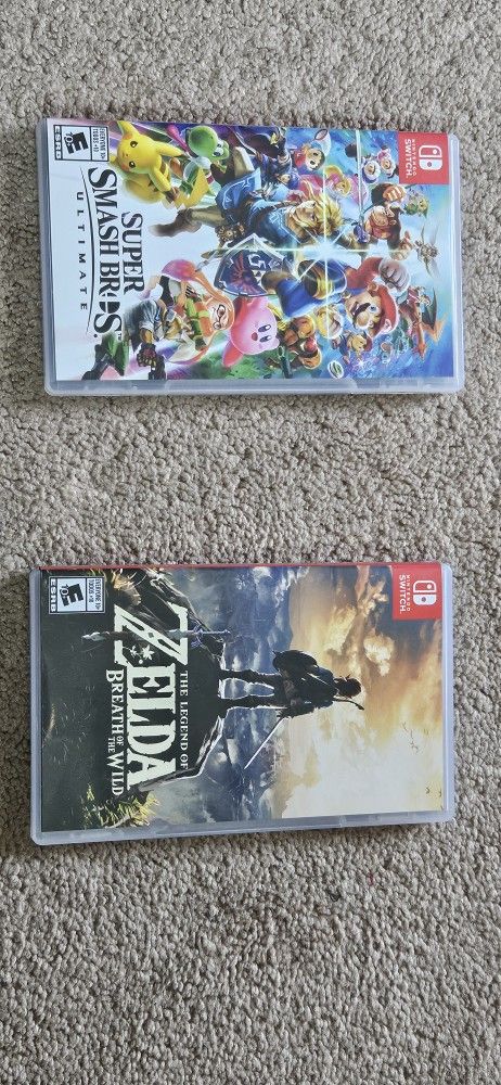Smash Bros And Zelda Breath Of The Wilds.