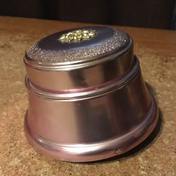 Round Trinket Powder Puff Music Box Pink Plays Fur Elise By Beethoven 
