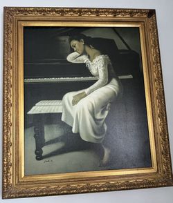 Vintage Oil Painting On Canvas by Park 25/ 29