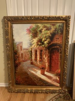 Huge Beautiful Painting With Gold Frame