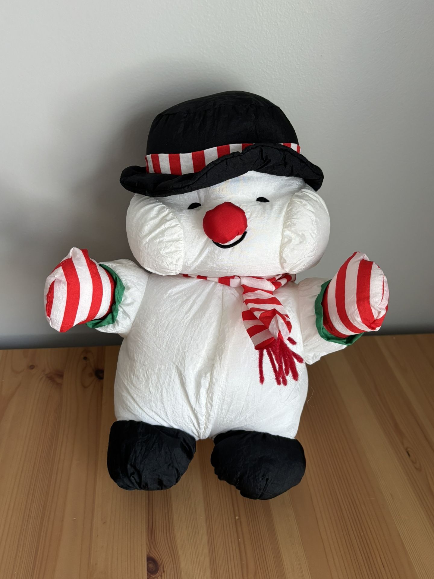 Chosun Vintage Nylon Frosty Snowman Holiday Christmas Parachute Plush Cute! 13”