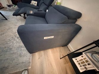 Modern blue reclining sofa