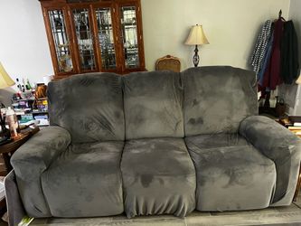 Recliner couch with covers $100 OBO
