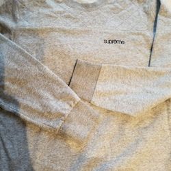 Supreme Quilted Panel Crewneck Sweatshirt Size M Medium Heather Grey S/S 14