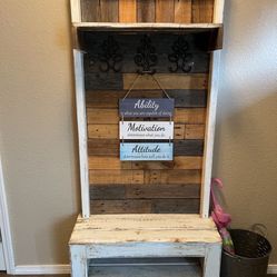 Entry Way Bench Coat Rack