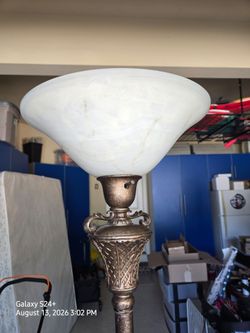 Torchiere Floor Lamp with Glass Shade