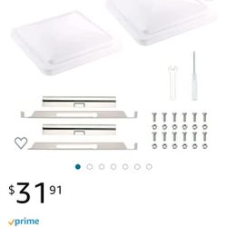 ONLTCO RV Vent Lid
Replacement RV Vent Cover,
Search for: Trailer, Camper, Motorhome
Roof Vent Cover White
Stainless Steel Hinge 2 Pack