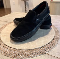 Men’s Vans Slip-On Skate Shoes Black Suede