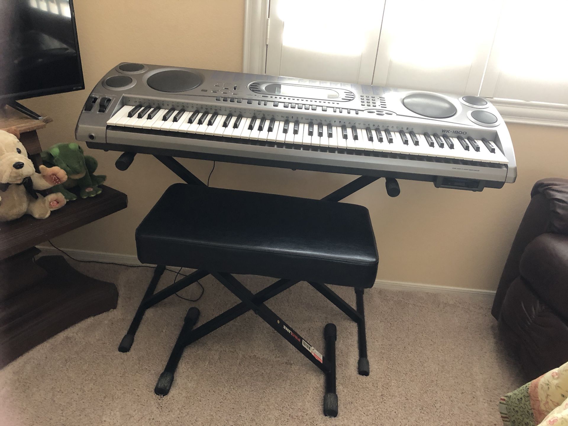 Almost new Casio Electric Keyboard. Belongs to a music teacher. Very well taken care of. to a music teacher