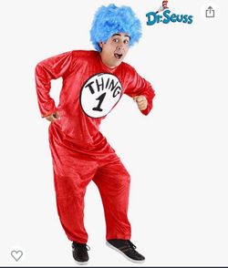 Dr. Seuss Thing 1 or 2 Adult Costume/ Size : XL For Man Or Woman , You Could Write With A Sharpie 1 Or 2 / It Was Used 1 Time Is Washable 
