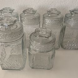 Collection of Vintage Koeze Glass Storage Containers