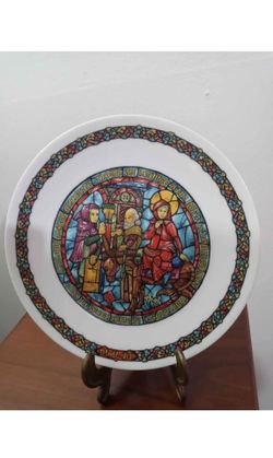 D'ARDEAU - LIMOGES FRANCE PLATE 8" - " NOEL VITRAL"