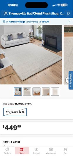 NEW Thomasville Bali Cloud Plush Shag Rug 7’10” x 10’