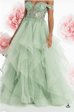Sage green prom dress