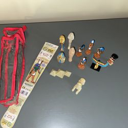 Egyptian characters in carrying case.