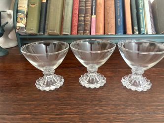 Set of 3 Clear Glass Dessert Cups