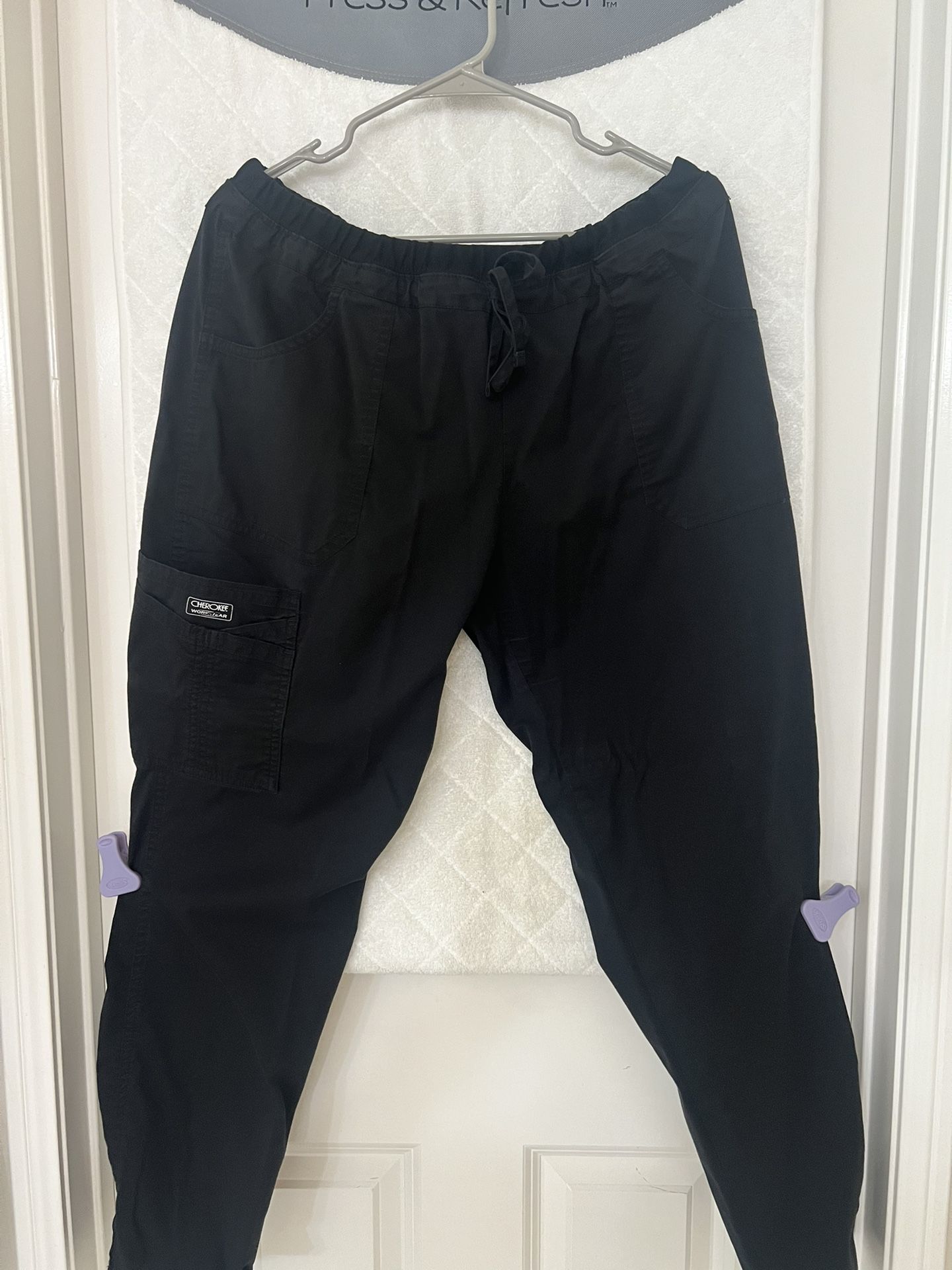 Cherokee Core Stretch Women Scrubs Pant Low Rise Drawstring Cargo
