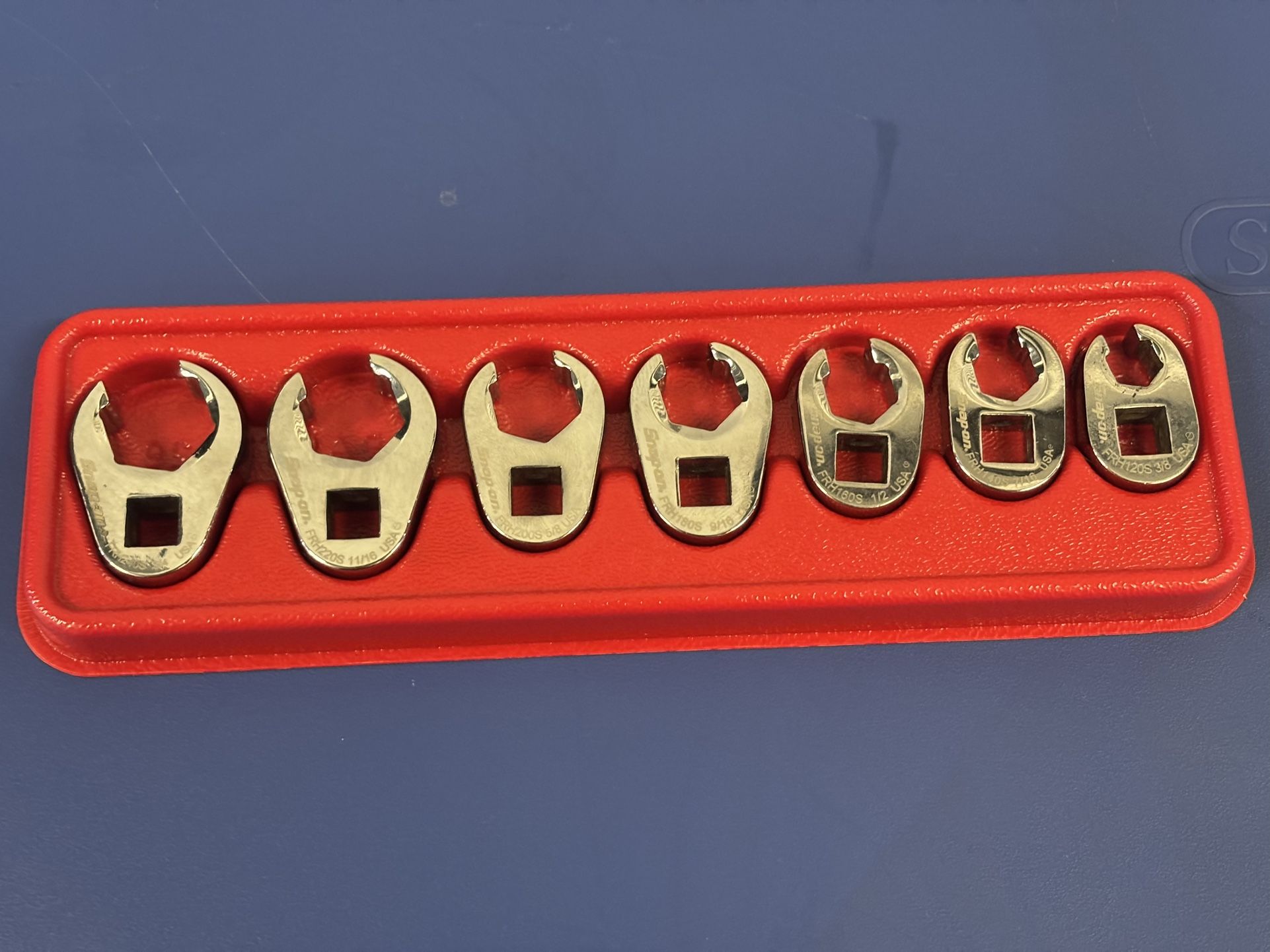 Snap-on Tools 7 years pc 3/8" Drive 6-Point SAE Flank Drive® Flare Nut Crowfoot Wrench Set (3/8–3/4")