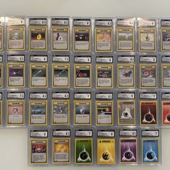1999 Base Set 1st ed. German Pokémon. Complete Trainers Set Graded Consecutively. Many Low Pops 