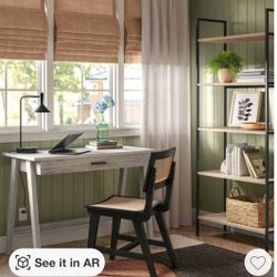 $65 P103#7 Paulo Wood Writing Desk with Drawer Weathered White - Threshold