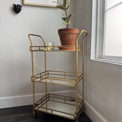 Cole Antique Brass Finished World Market Bar Cart
