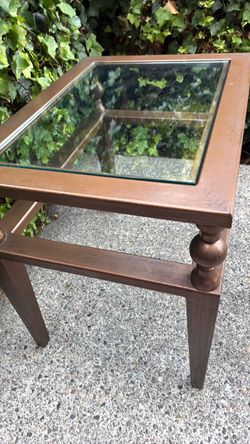 Lane 1971 cast heavy metal glass top