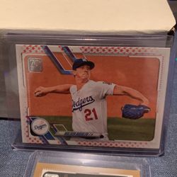 2021 Topps Baseball Series 2 Walker Buehler Independence Day Card /76