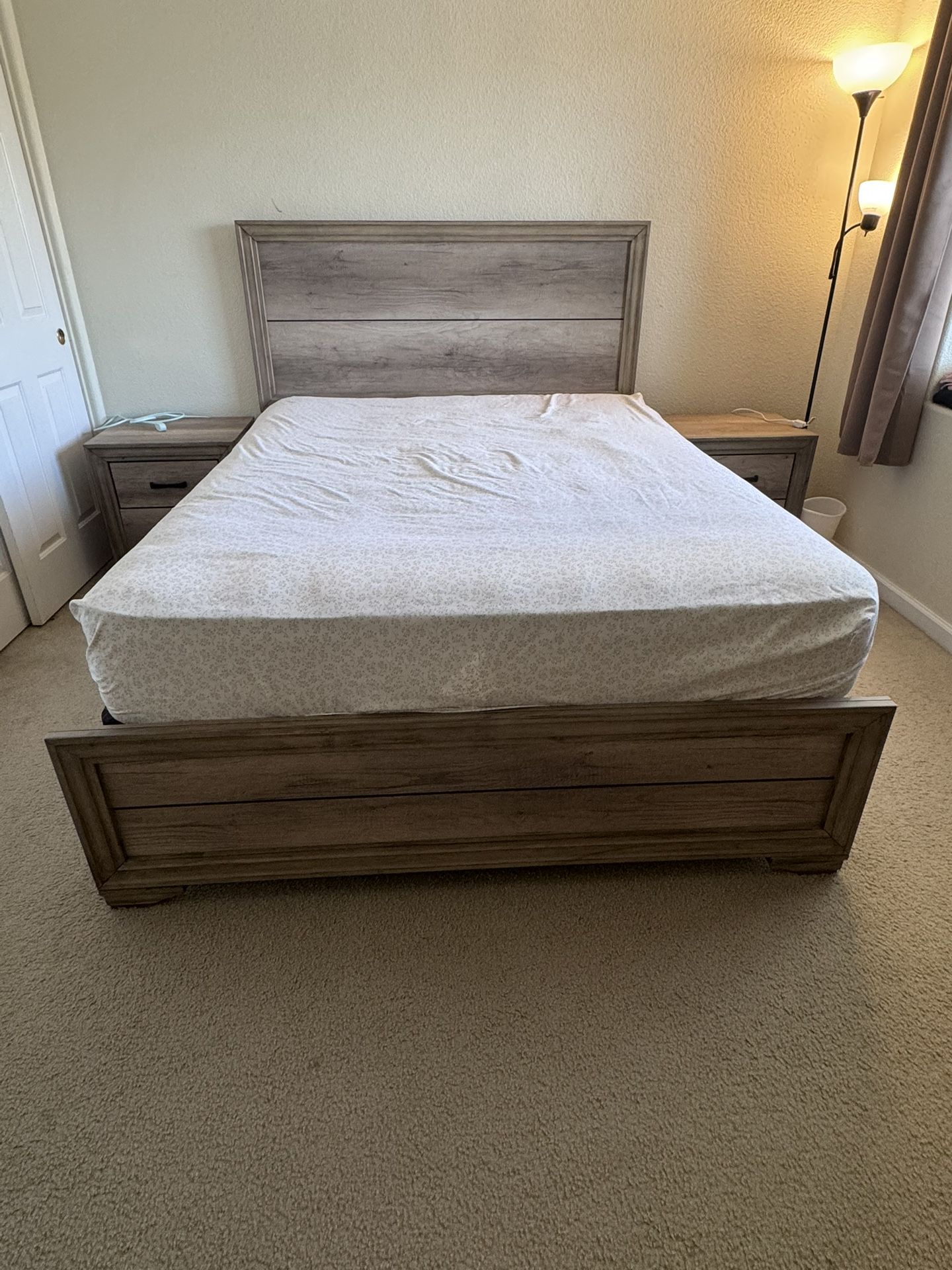 Queen Bed Frame + Mattress + Box Spring