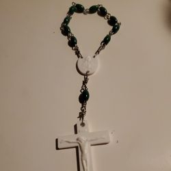 Small Rosary Style Bracelet With Cross And Beads Or Chain For Stuff Animals Or Dolls