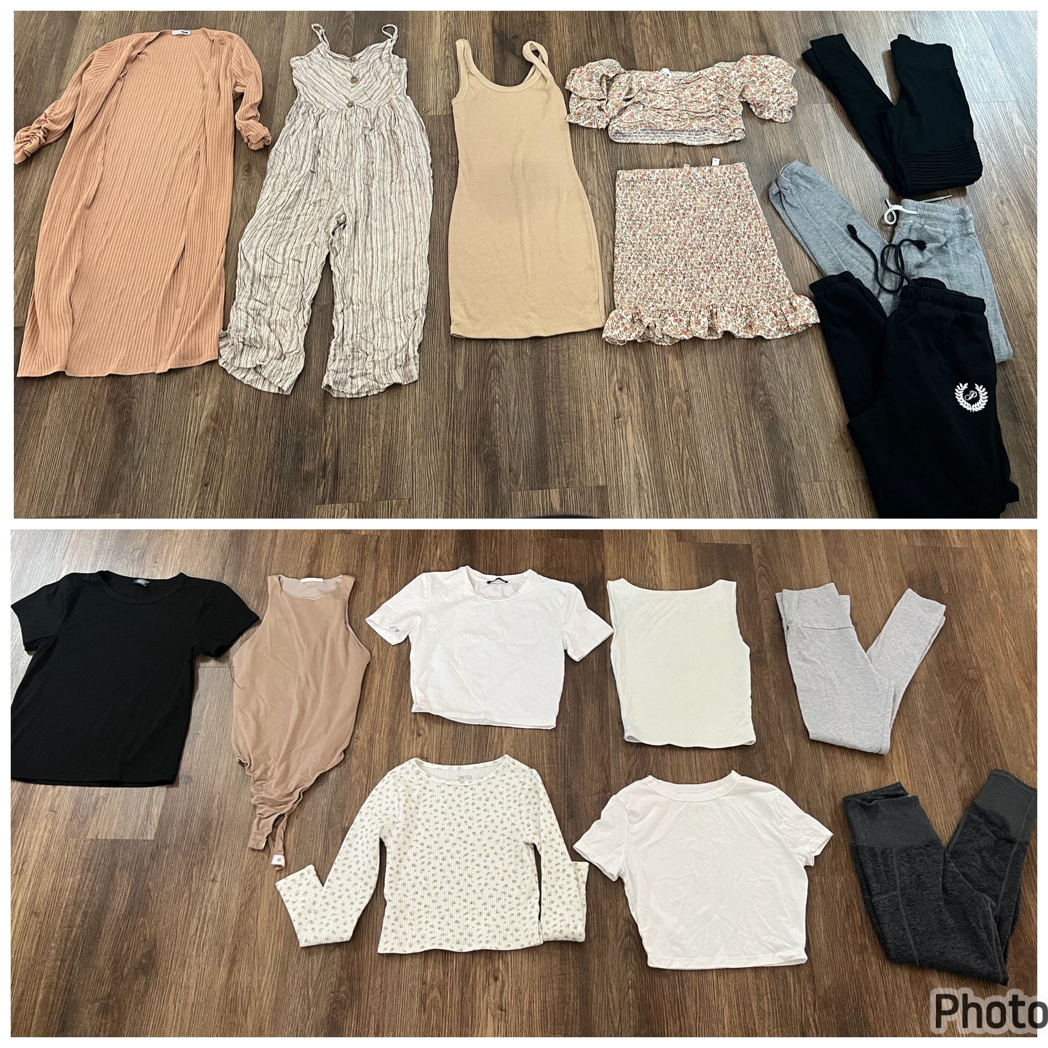 Small/medium, women’s 16 piece clothing bundle (Fashion nova, Victoria’s Secret, Zara)