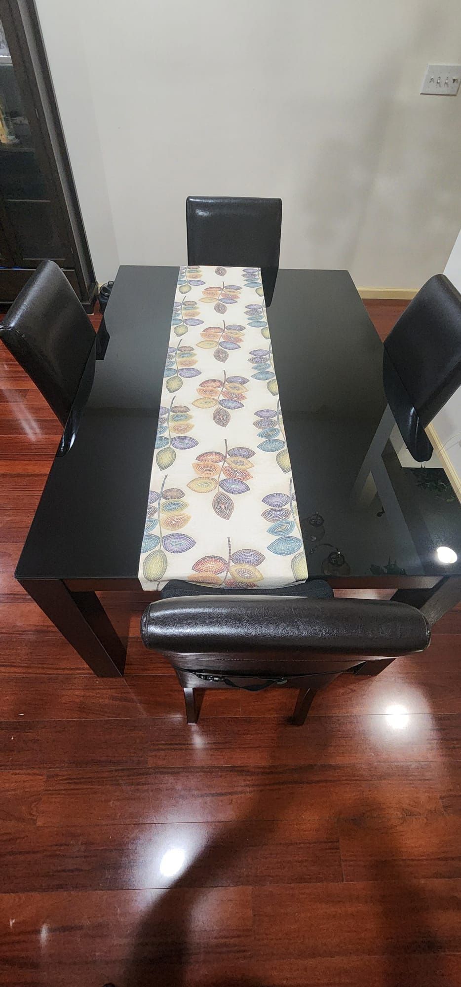 Glass Top Dining Table with 4 Chairs
