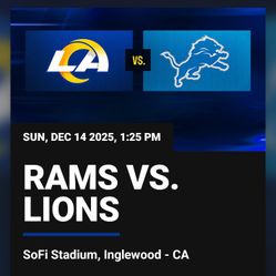 Rams vs Lions Game Tickets $225 Each