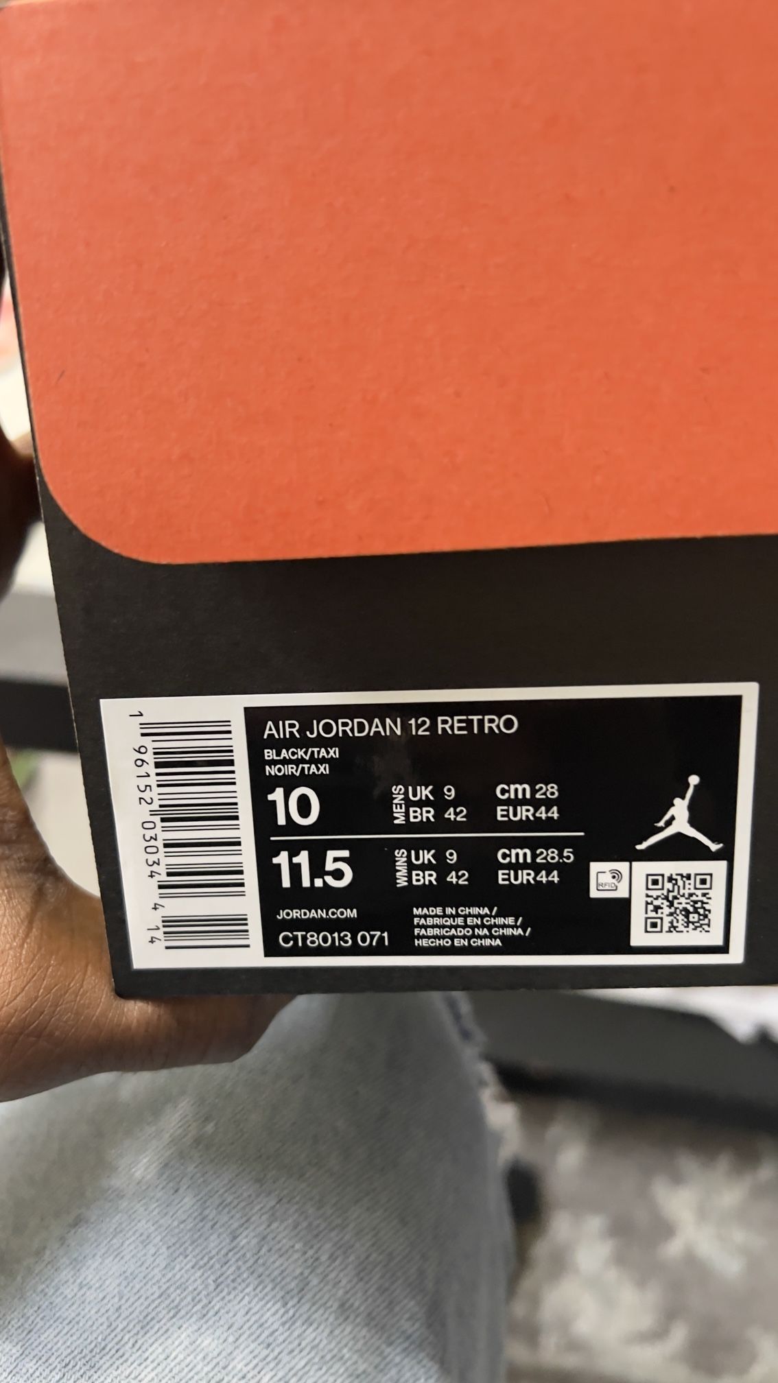 Jordan 12 Black Taxi